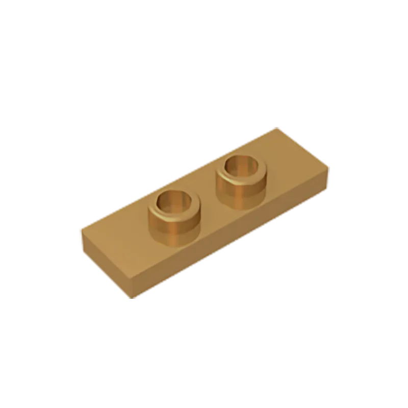 Gobricks GDS-1504 Plate, Modified 1 x 3 with 2 Studs (Double Jumper) | Compatible Buil close-up view