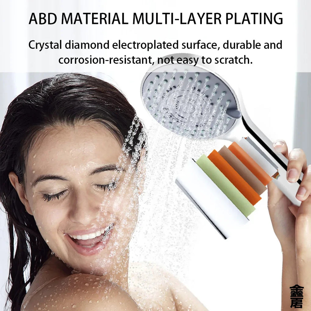 Jetting Shower Head Water Saving Handheld Adjustable 5 Modes Shower Bath lifestyle view