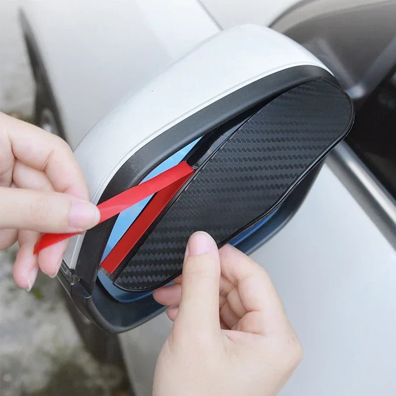 Carbon Fiber Rearview Mirror Rain Shield 2 Pcs