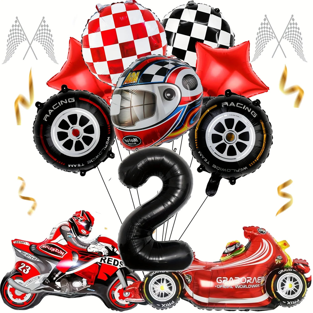 12pcs Racing Car Balloon Birthday Set | Party Decor for Boys alternate view