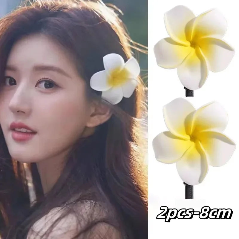 3pcs/10pcs Set Plumeria Hair Clip for Women Fashion Flower Duckbill Clip Cute Girls Side Clip Hair Accessories