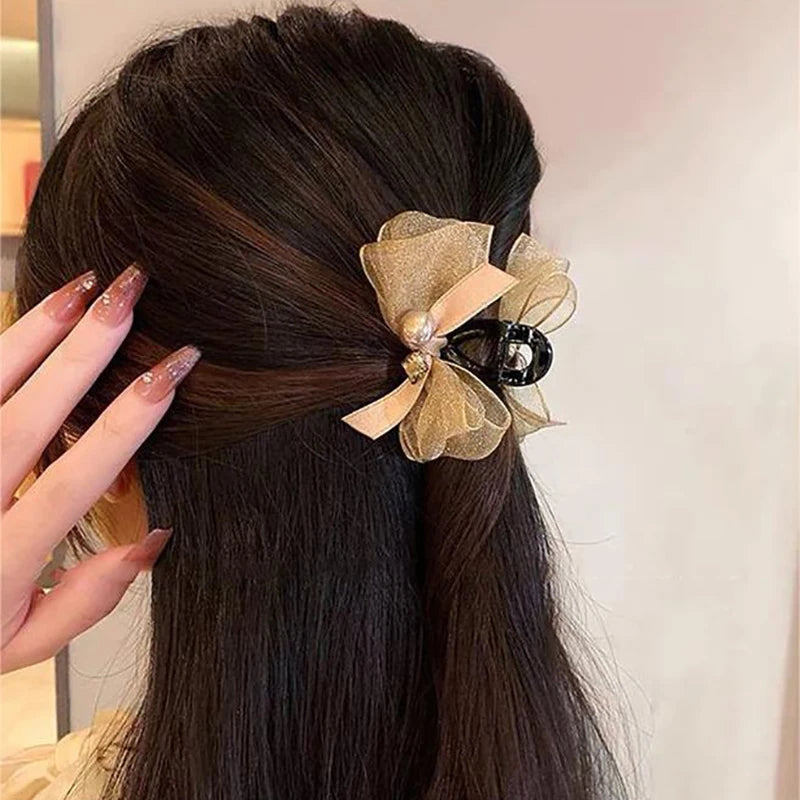 New Elegant Bowknot Hairpin For Women Girls Sweet Bowknot Barrettes Fashion Small Hair Claw Versatile Hair Accessories Gifts