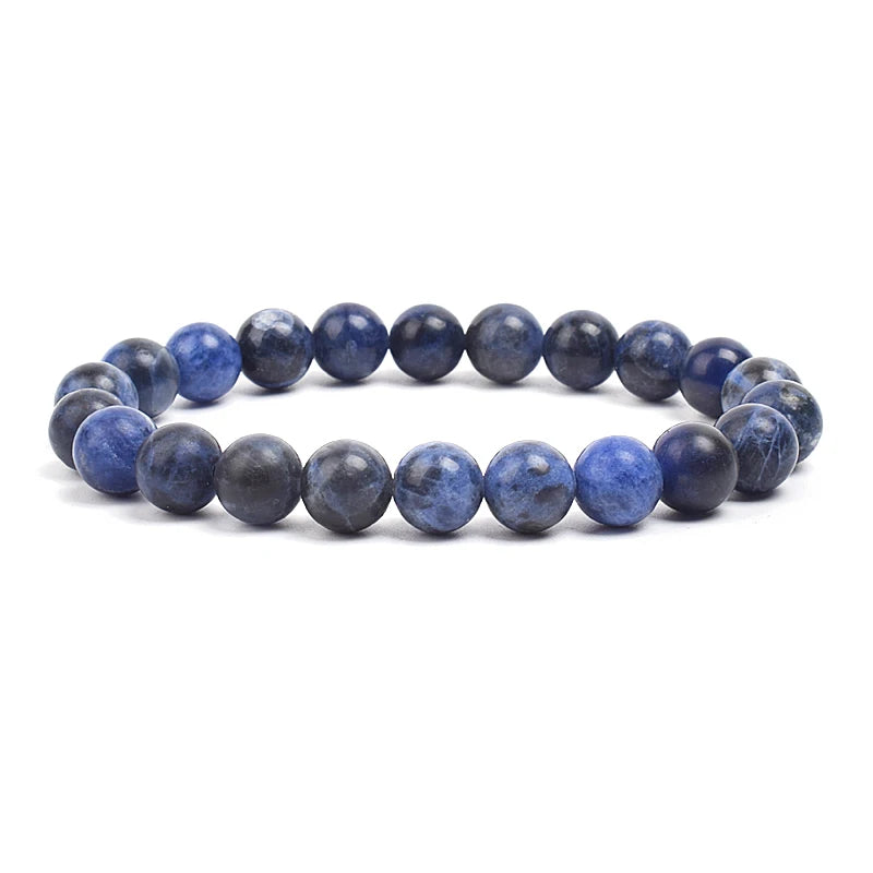 Natural Stone Beads Bracelet For Women Men Amethysts Crystal Quartzs Aquamarines Jade alternate view