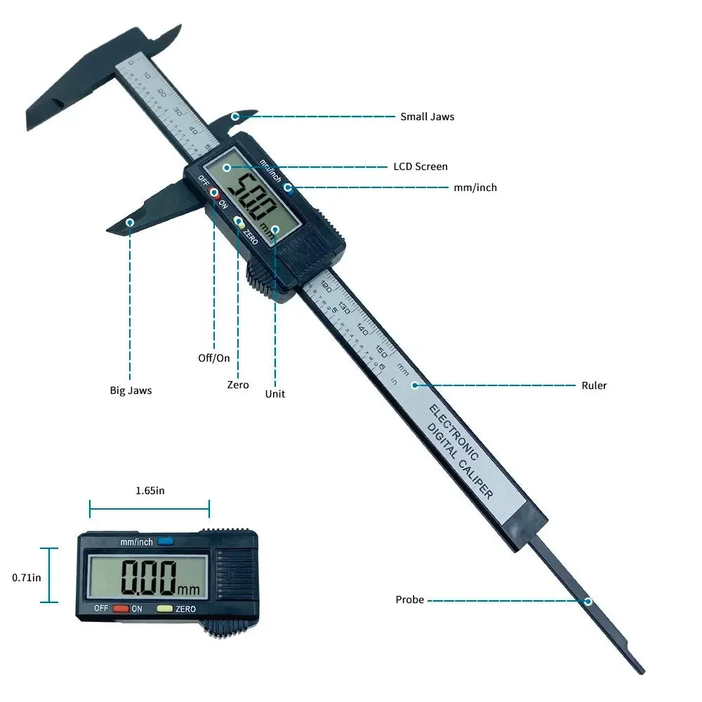 Digital Caliper 150mm | Electronic Carbon Fiber Measuring Tool lifestyle view