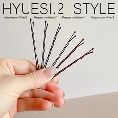 24pcs/set Simple Black Wavy Hairpins Reusable Non Slip Metal Invisible Bobby Pins Sid alternate view