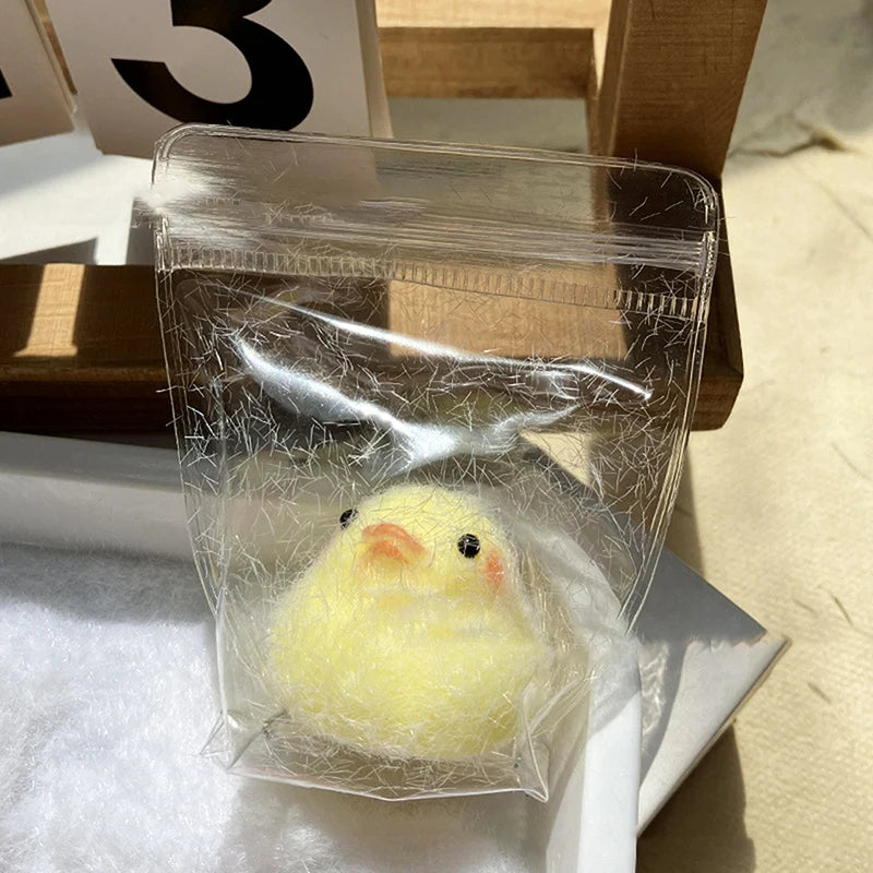 Kawaii Sticky Mini Chick Pig Dog Stress Relief Toy Cute Animal Relief Squeeze Silicone close-up view