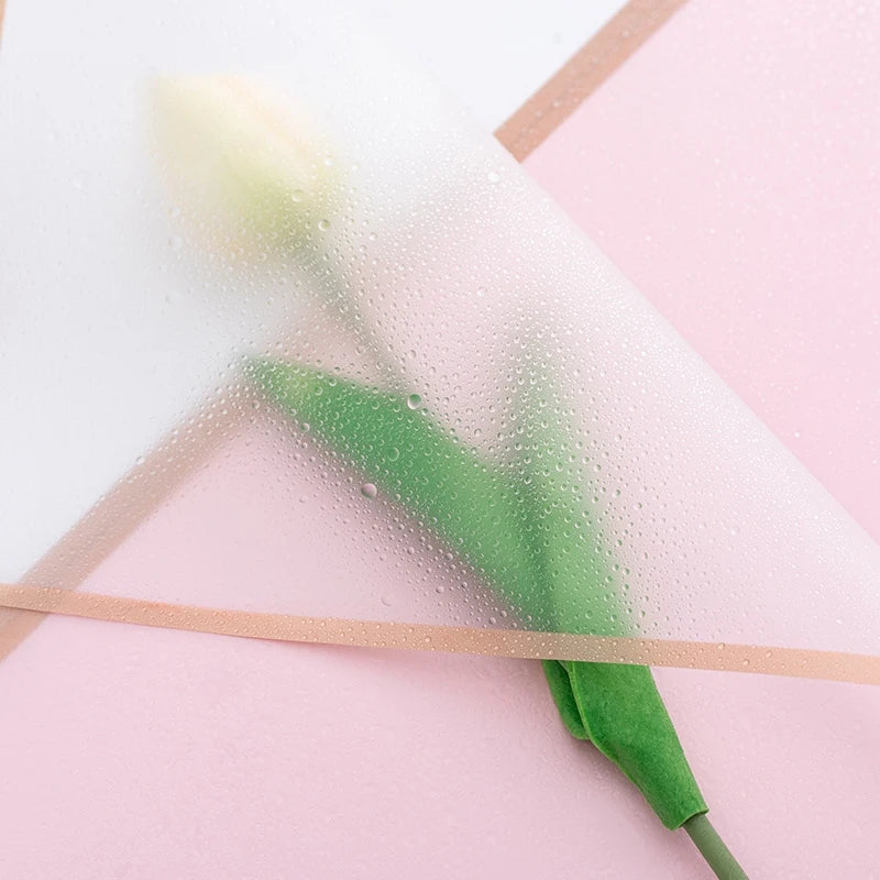 Golden Border Rose Wrapping Paper 5 Pack | Half Transparent Korean Style Gift Packing lifestyle view