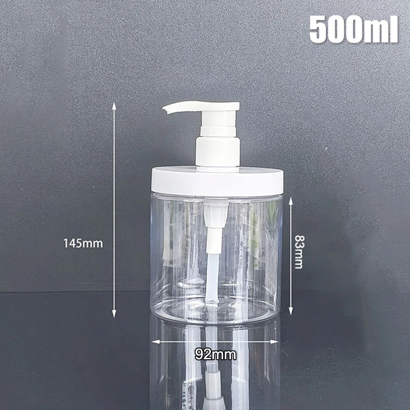 100-800ml Wide Mouth Refillable Pump Dispenser Bottles For Travel Bathroom Soap Shampoo detail view