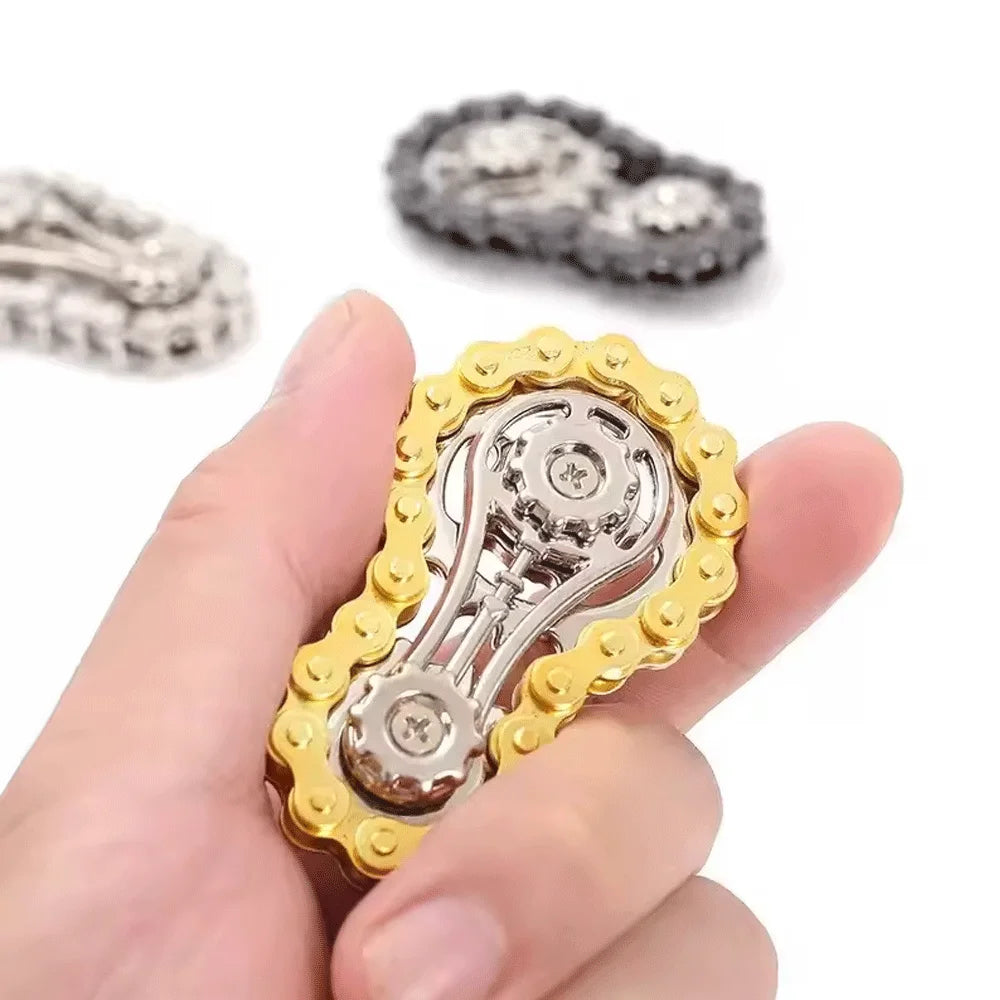 Metal Fidget Spinner Office Desk Toy | Stress Relief Gear Spinner for Adults lifestyle view