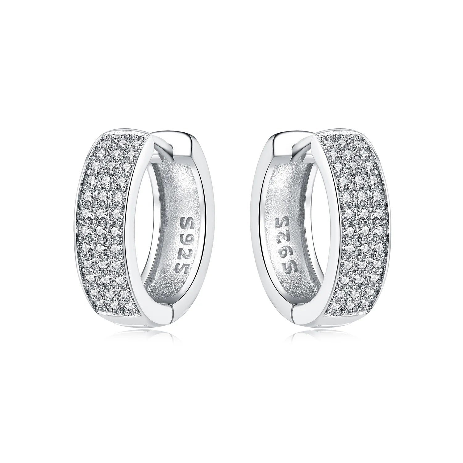 Orstarry S925 Sterling Silver Square Chain With Stone Inlaid Earrings Hoop Earrings F alternate view