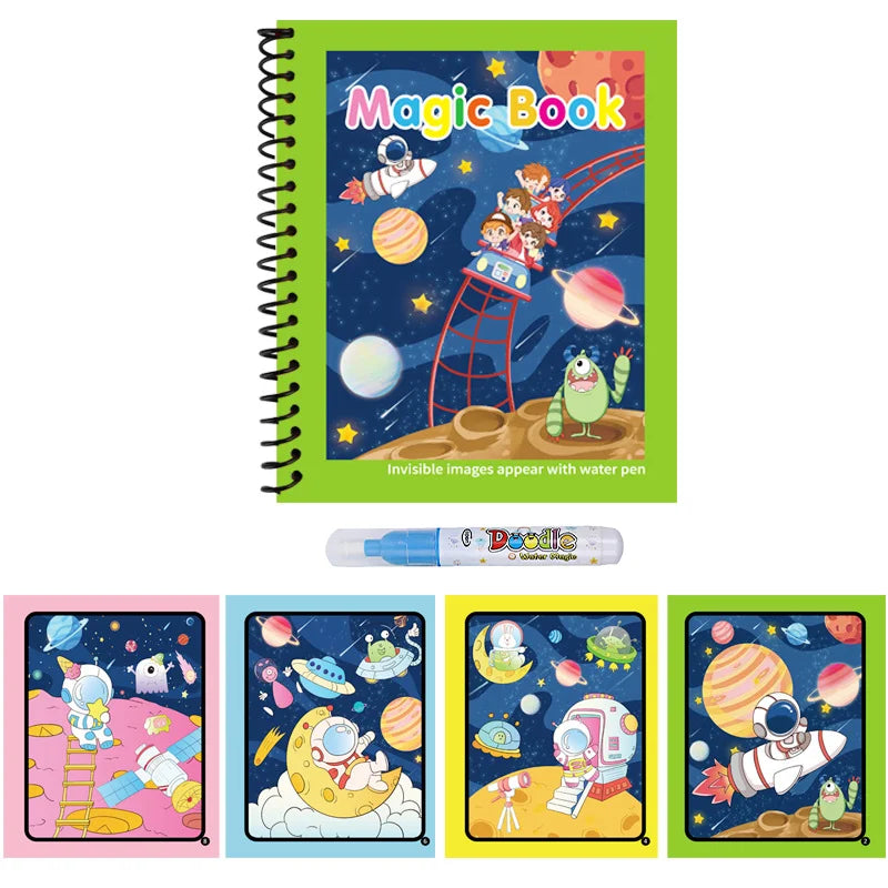 Cartoon Watercolor Painting Magic Book Kids Graffiti Coloring Water Picture Book Sens lifestyle view