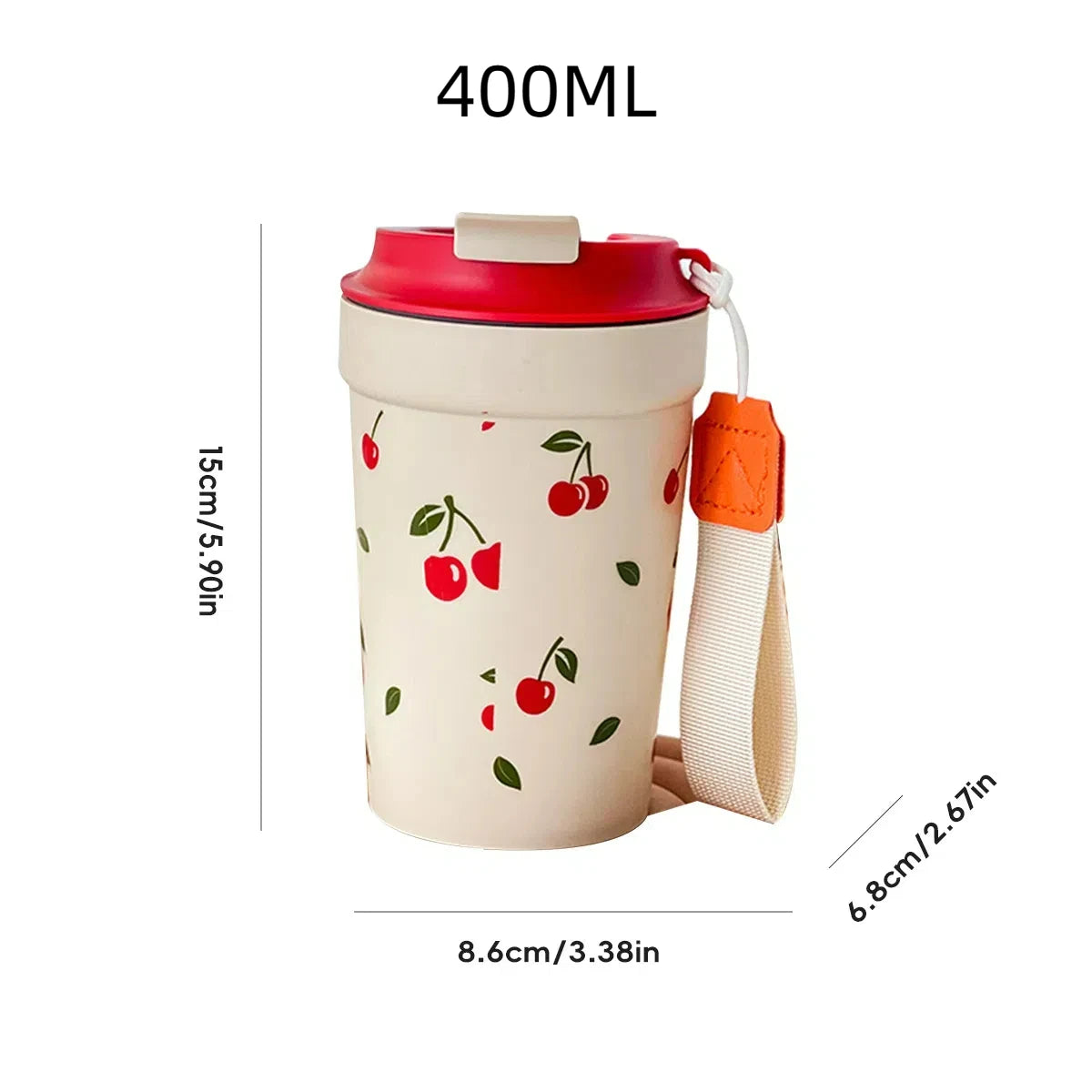 WORTHBUY Travel Portable Plastic Coffee Mug With Nylon Rope Student Leak Proof Water Cup detail view