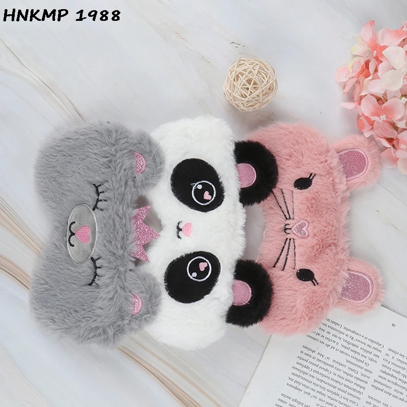 Cute Panda Eye Mask | Plush Sleep Eye Cover for Travel additional angle
