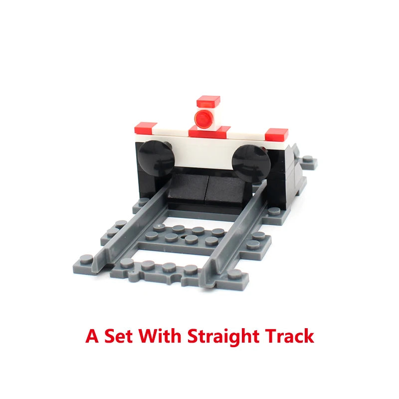 City Train Parts Buffer Stop Set | Railway Track End Model Compatible with 53401 Straigh detail view