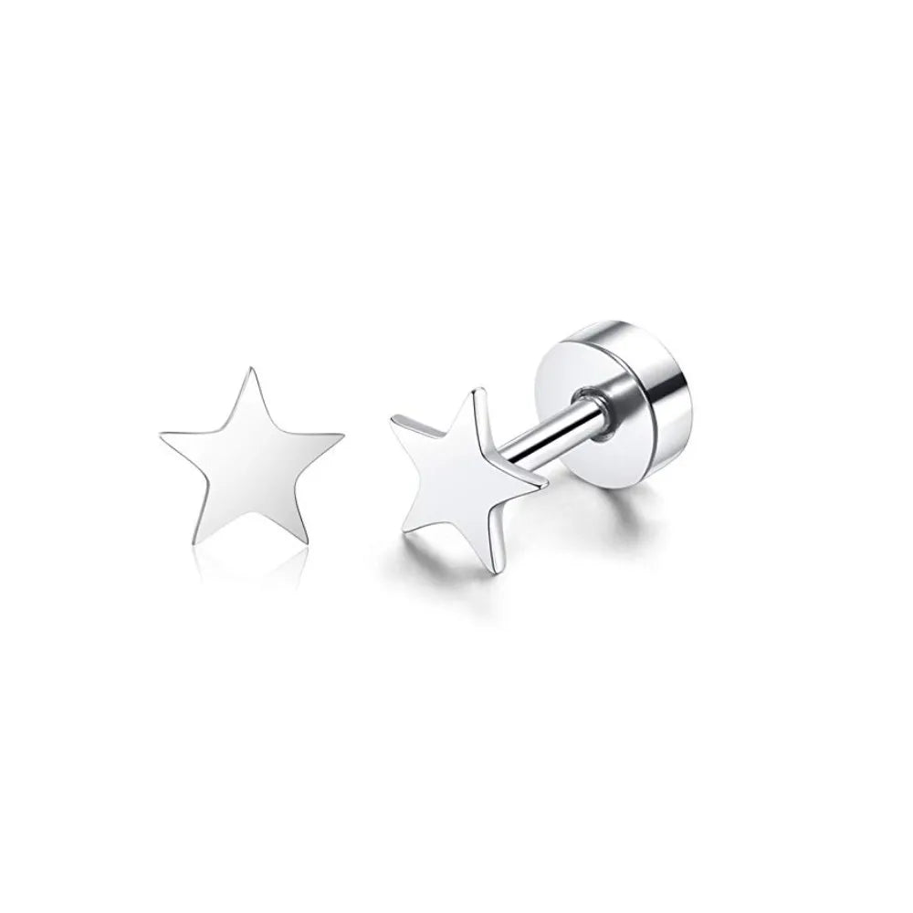 18 Pairs 14K Gold Plated Surgical Steel Screw Flat Back Stud Earrings Tiny Cartilage Ear detail view