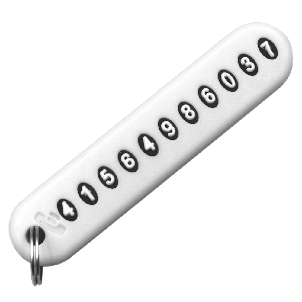 Car Phone Number Keychain | Anti-Lost Key Ring with Number Plate additional angle
