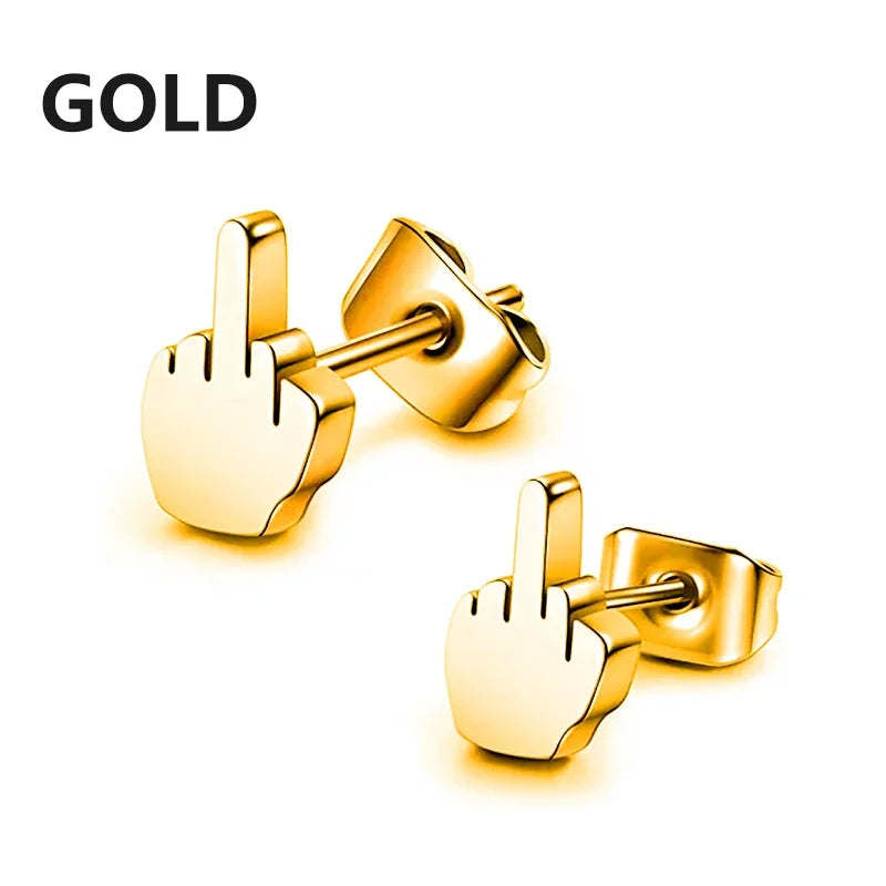Punk Stainless Steel Cross Stud Earrings Jewelry lifestyle view