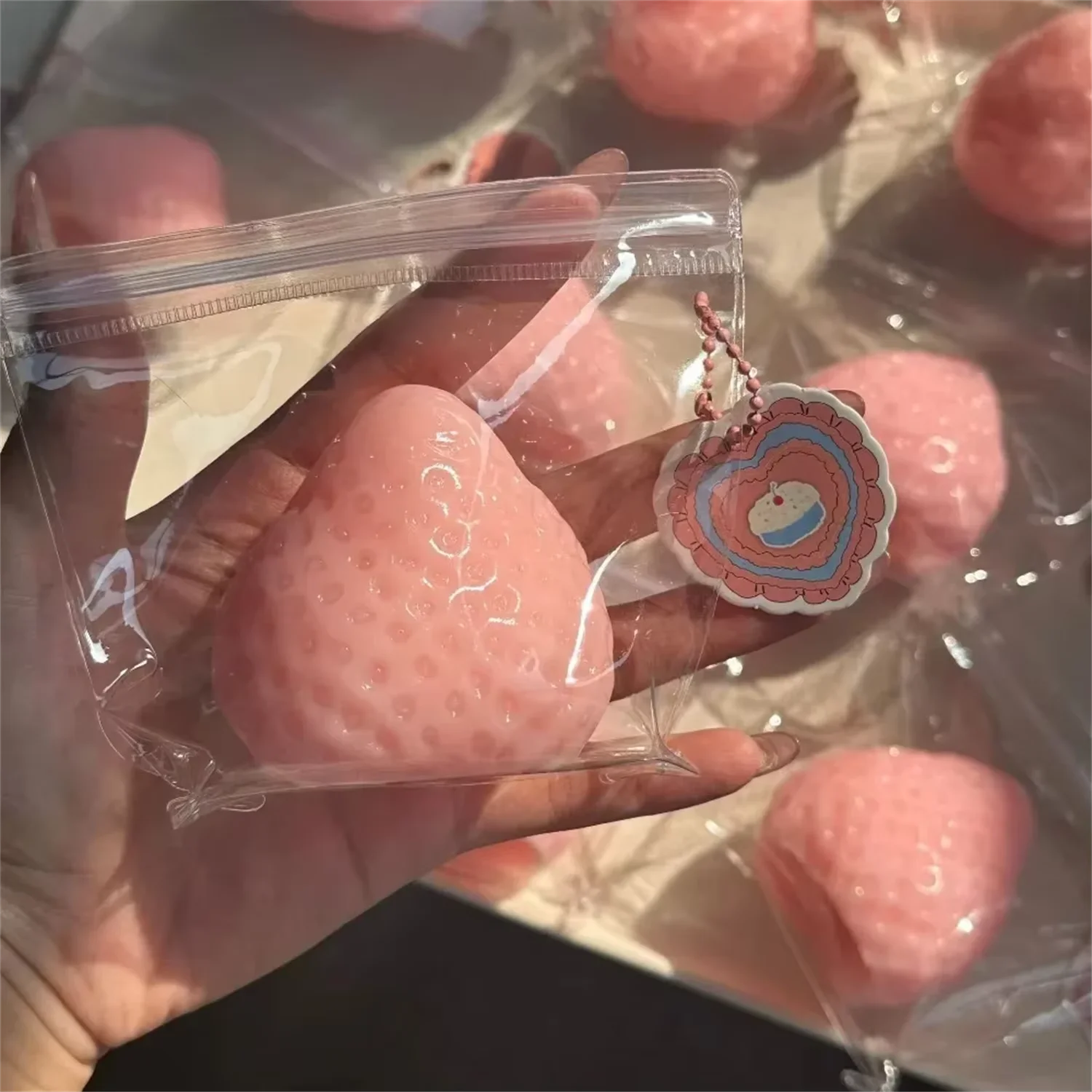 Strawberry Squishy Stress Toys Set | 3PCS Soft TPR Squeeze Fidget alternate view