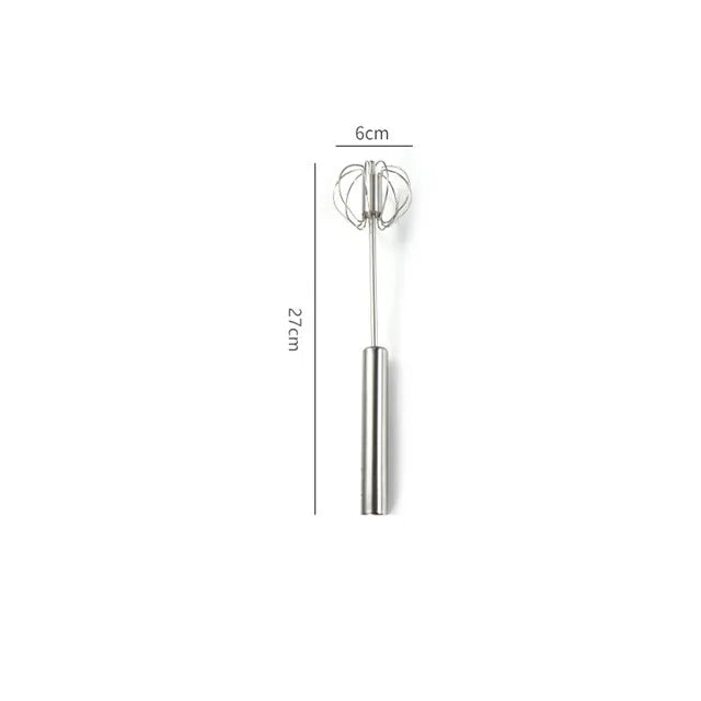 Household Semi-Automatic Rotating Egg Beater | Stainless Steel Manual Whisk alternate view