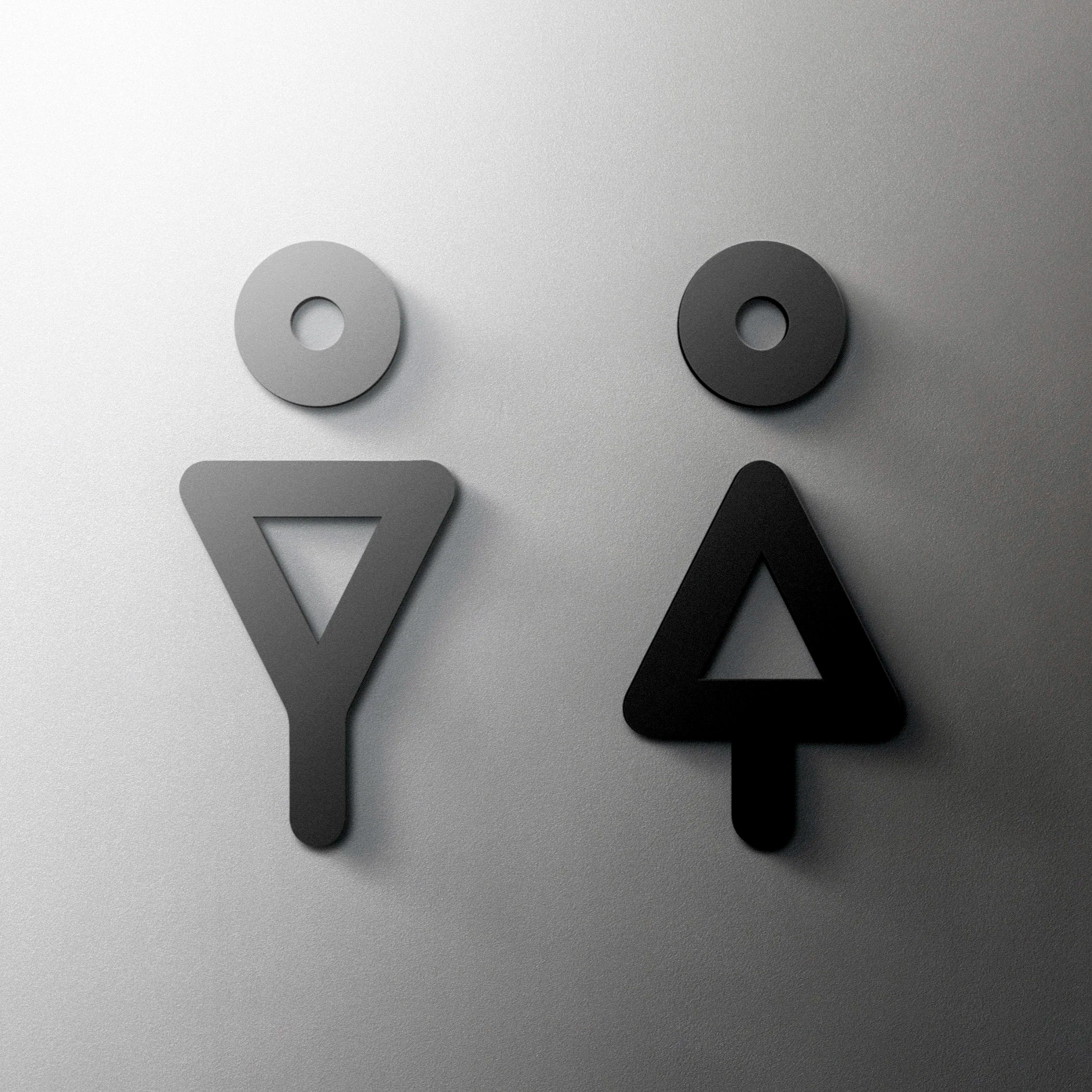 CIFBUY Acrylic 3D WC Toilet Door Sign Modern Self-Adhesive Salon Restaurant Hotel Mini close-up view