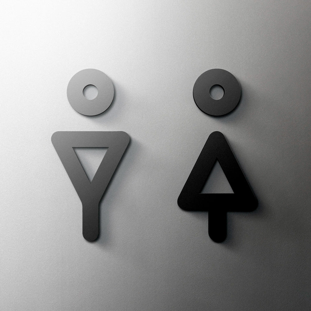 CIFBUY Acrylic 3D WC Toilet Door Sign Modern Self-Adhesive Salon Restaurant Hotel Mini close-up view