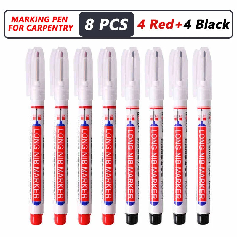 Deep Hole Long Nib Markers for Metal Wood Tile | 8-Pack Waterproof Marking Pens alternate view