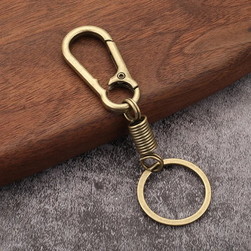 Vintage Brass Keychain Lanyard Snap Hook | Manual Rotate Carabiner Clip lifestyle view