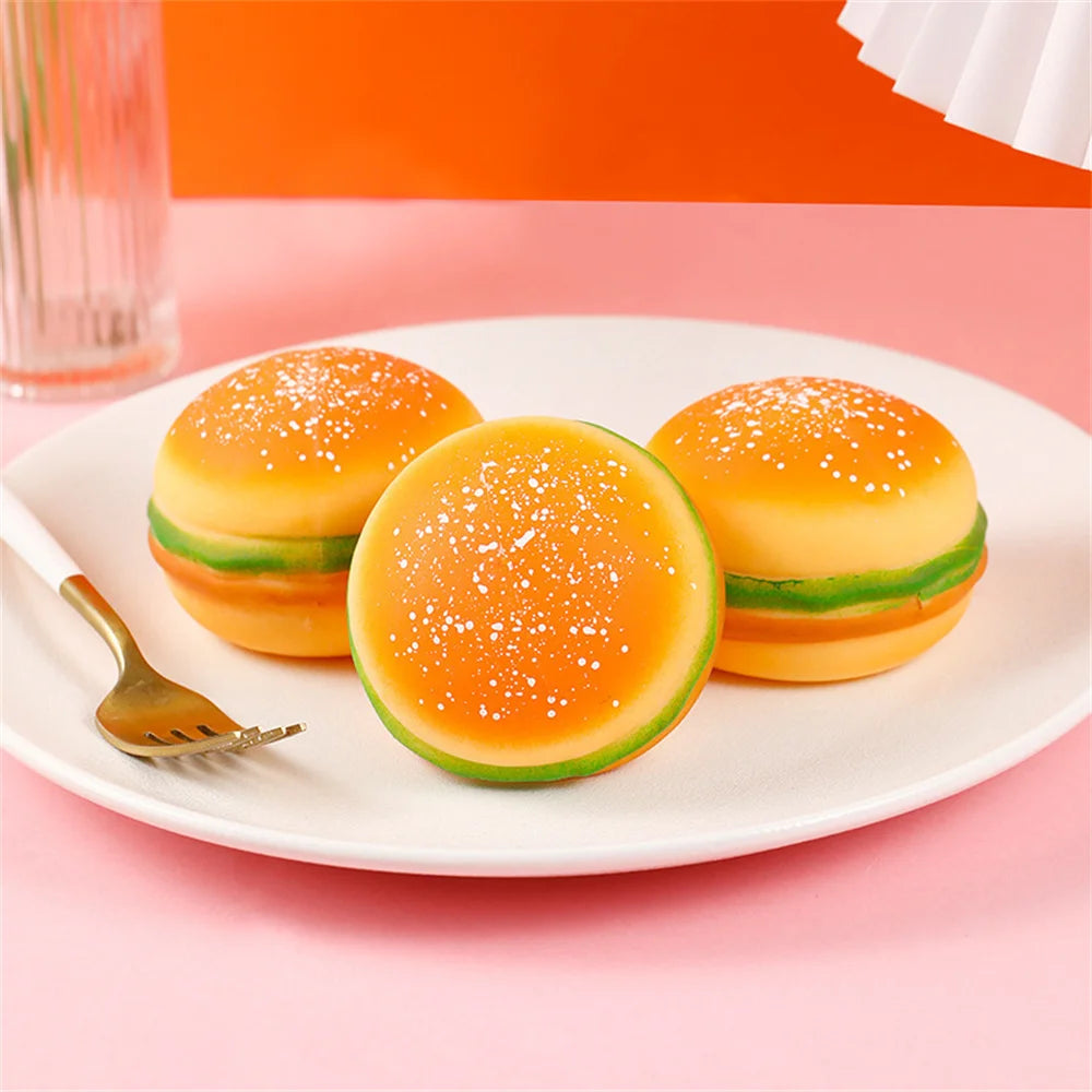 Squishy Hamburger Stress Ball Autism Sensory Toy Stress & Anxiety Relief Fidget Toy additional angle