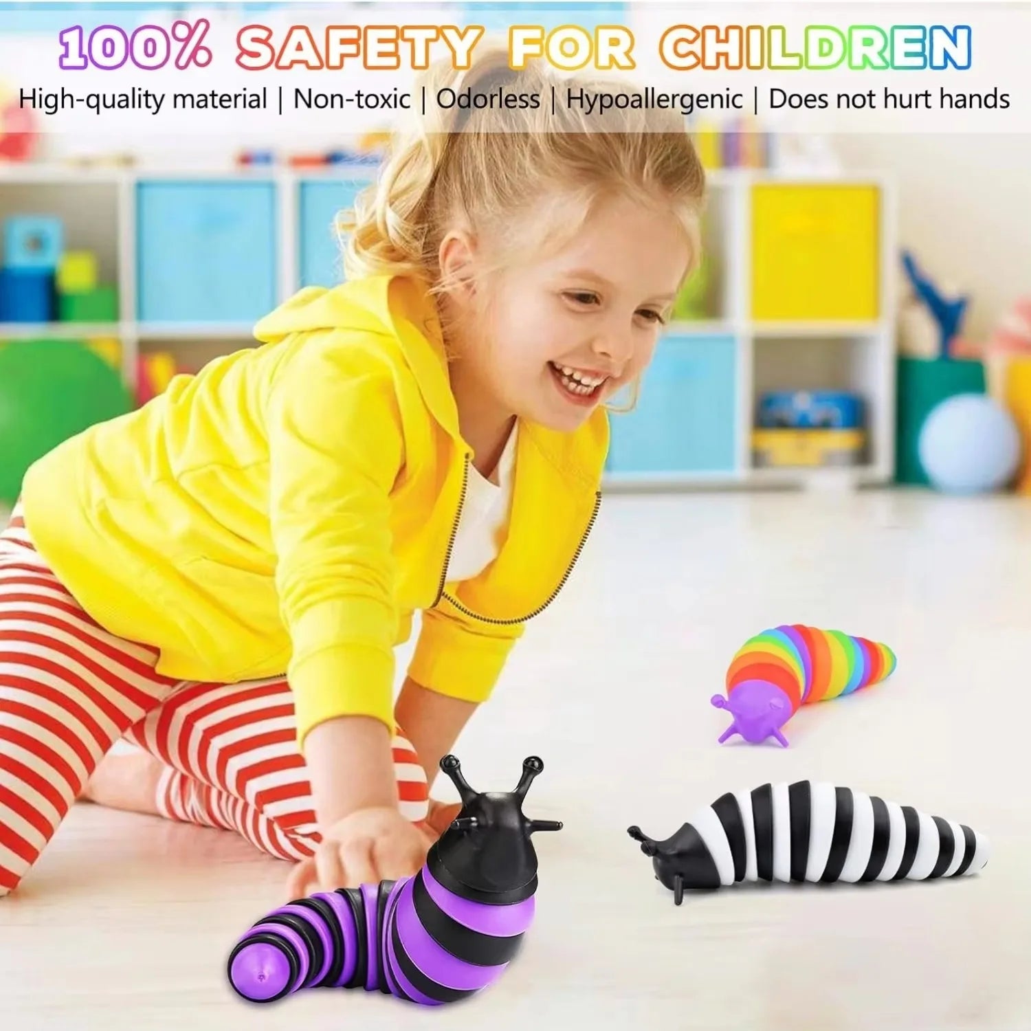Colorful Simulation Caterpillar Antistress Toy Funny Fidget Decompression Articulated alternate view