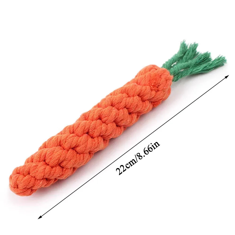 Carrot Dog Bite Rope Toy | Safe and Durable Chew Toy for Puppy Teeth Cleaning lifestyle view