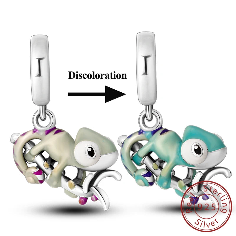 925 Sterling Silver Pendant Charms Beads Green Four-leaf Clover Love Family Tree Char alternate view
