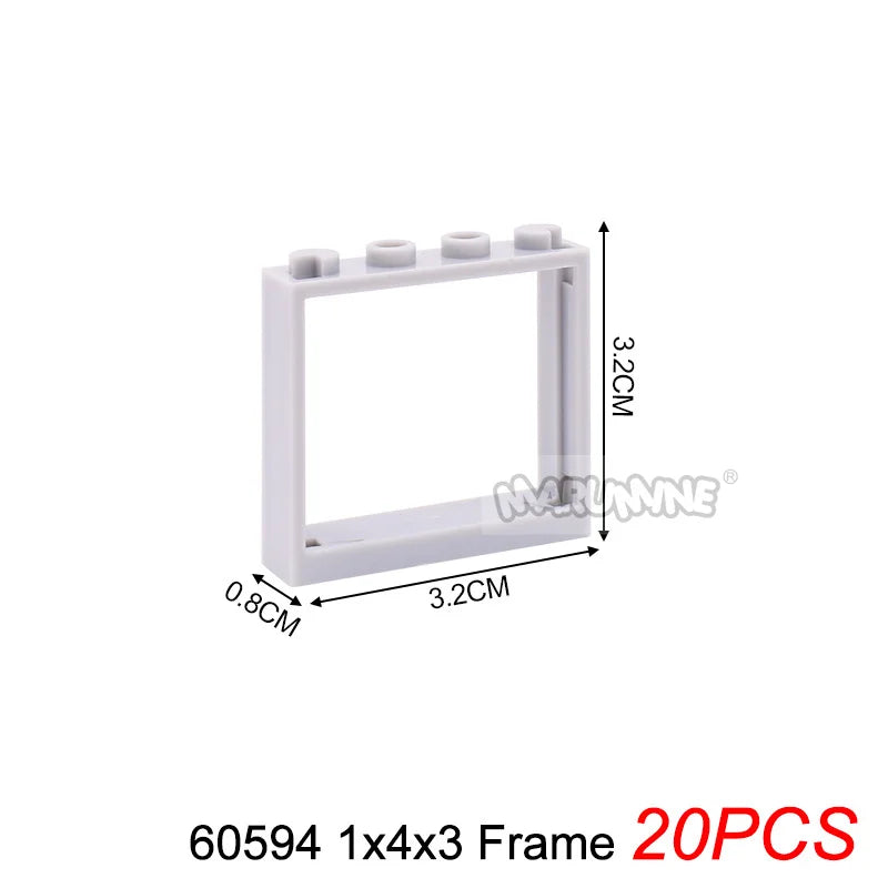 Marumine Window and Door Building Blocks | Compatible City House Parts Set additional angle
