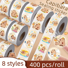 400pcs Cute Capybara Stickers | DIY Scrapbook and Reward Seal Set