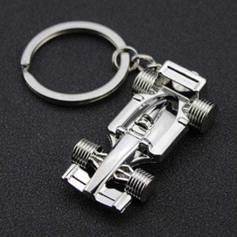 Mini Formula 1 Racing Car Keychain | Zinc Alloy Key Ring for Men lifestyle view