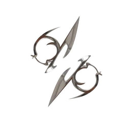 Obega Cyberpunk Spike Hoop Earrings | Unisex Punk Jewelry for Men and Women detail view