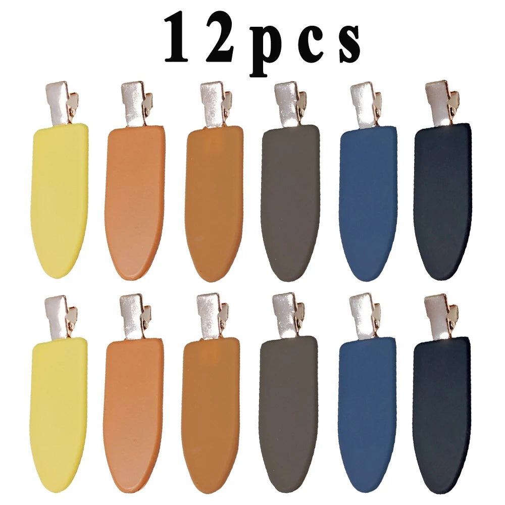 12Pcs Elegant Shiny With Pearls , Imitation Diamonds, Plastic Rhinestone Leaf Hair Cli close-up view