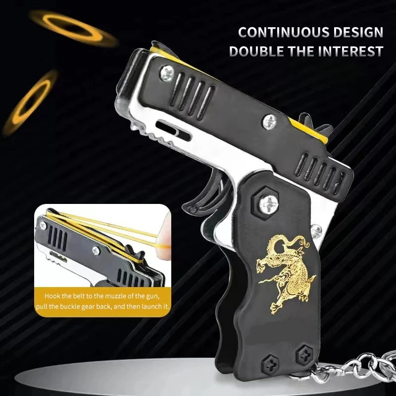 Folding Rubber Band Toy Gun | Elastic Pistol for Kids Outdoor Play lifestyle view
