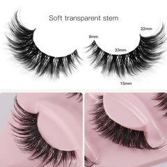5 Pairs Cat Eye Lashes Fake Eyelashes Natural Long Manga Lashes Winged End Eye Elongat close-up view