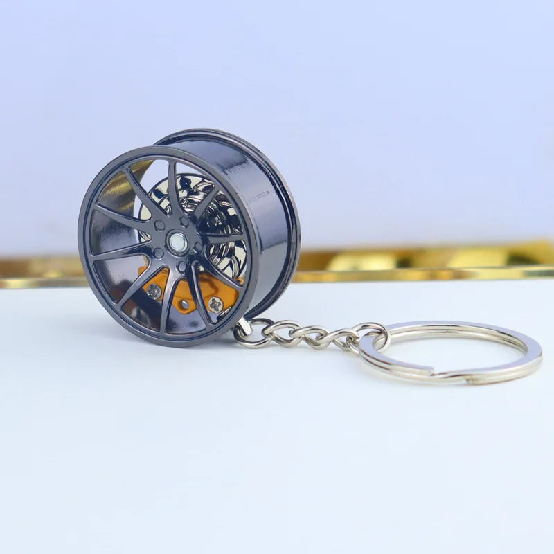 3D Car Tire Brake Disc Keychain | Fidget Toy Key Ring detail view