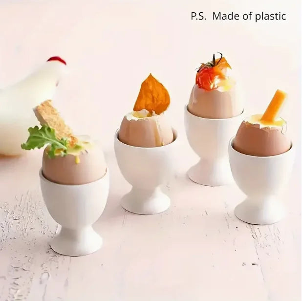 Kitchen Egg Holder White Egg Cup Holder Hard Soft Boiled Egg Breakfast Egg Holder Banq close-up view