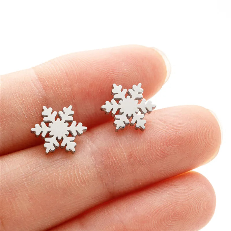 Multiple Stainless Steel Flower Stud Earrings Women Korean Daisy Mandala Rose Lotus additional angle