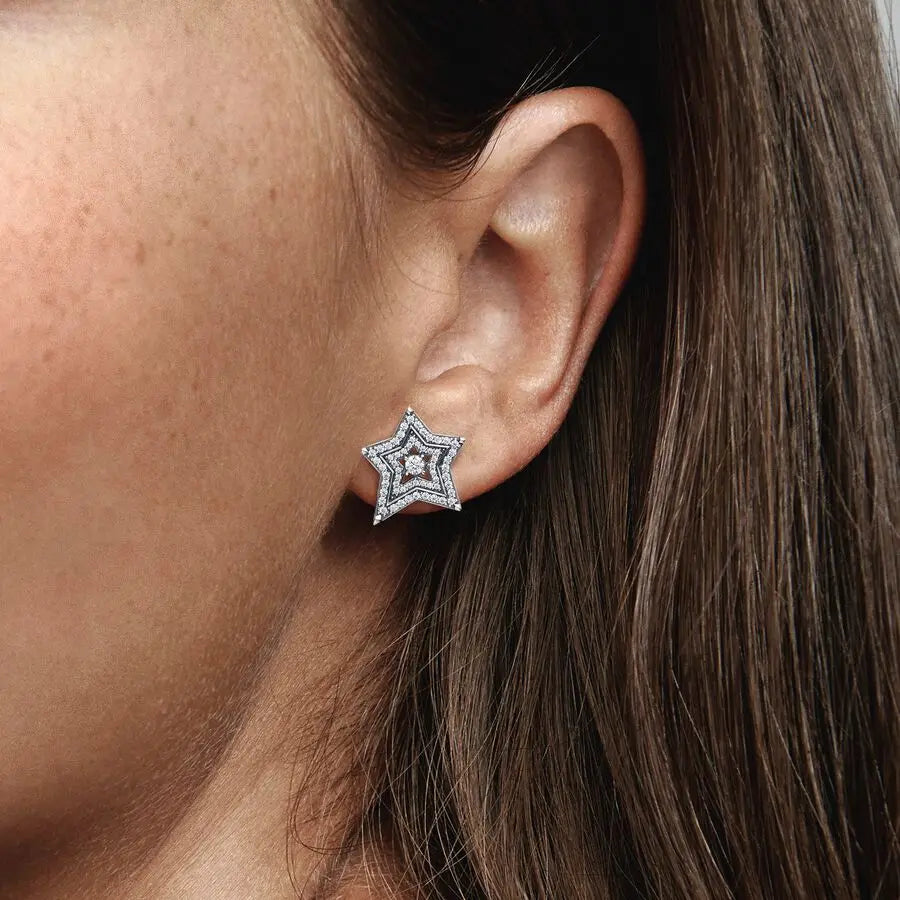 Hot Sell Double Hoop Five-pointed Star Fit Original Charms Diy Fine Jewelry Gift For alternate view
