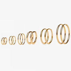 Gold Hoop Earrings for Women | Stainless Steel Round Huggies detail view