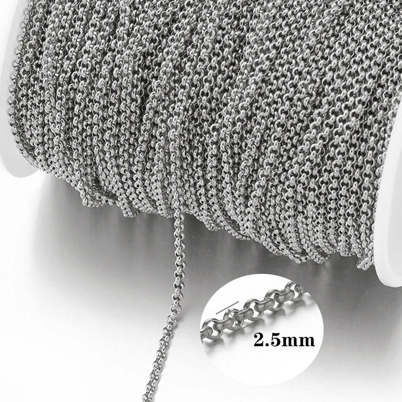 2Meters Stainless Steel Link Cable Gold Chains for DIY Jewelry Making Rolo Chain Be additional angle