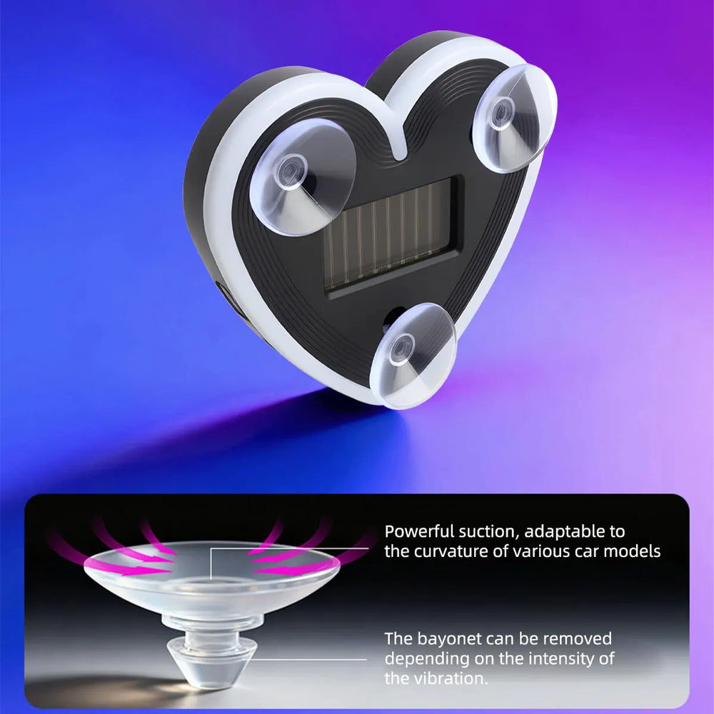 Solar Powered Heart Neon Light | Car Ambient LED Lamp close-up view