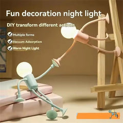 Poseable Athlete Night Light | Funny Bendable Sportsman LED Desk Lamp close-up view