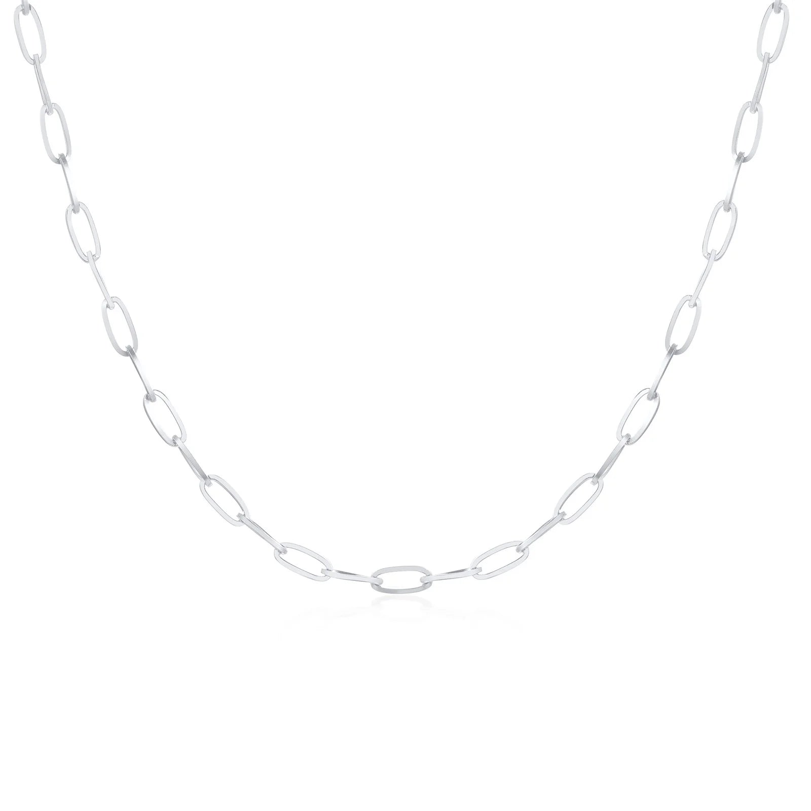 Vnox chic paperclip chain necklaces for women, rose gold color stainless steel rectan alternate view
