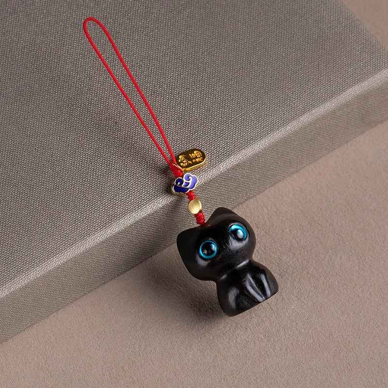 Sandalwood Scented Cat Keychain | Cute Phone Chain and Bag Pendant close-up view