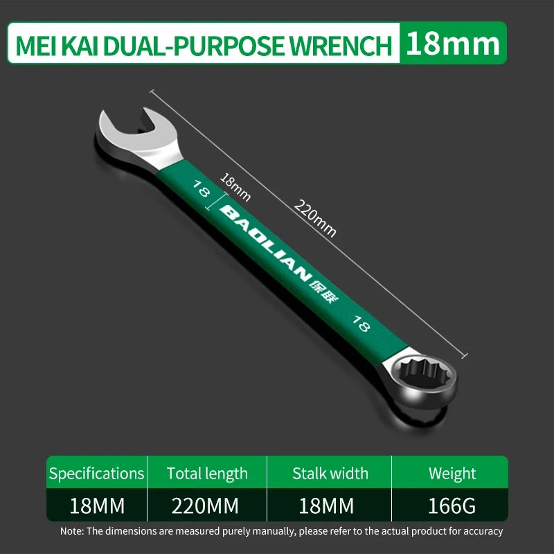 BaoLian Durable Wrench Set 6-19mm | Two-Way Open Combination Wrench for Auto Repair additional angle