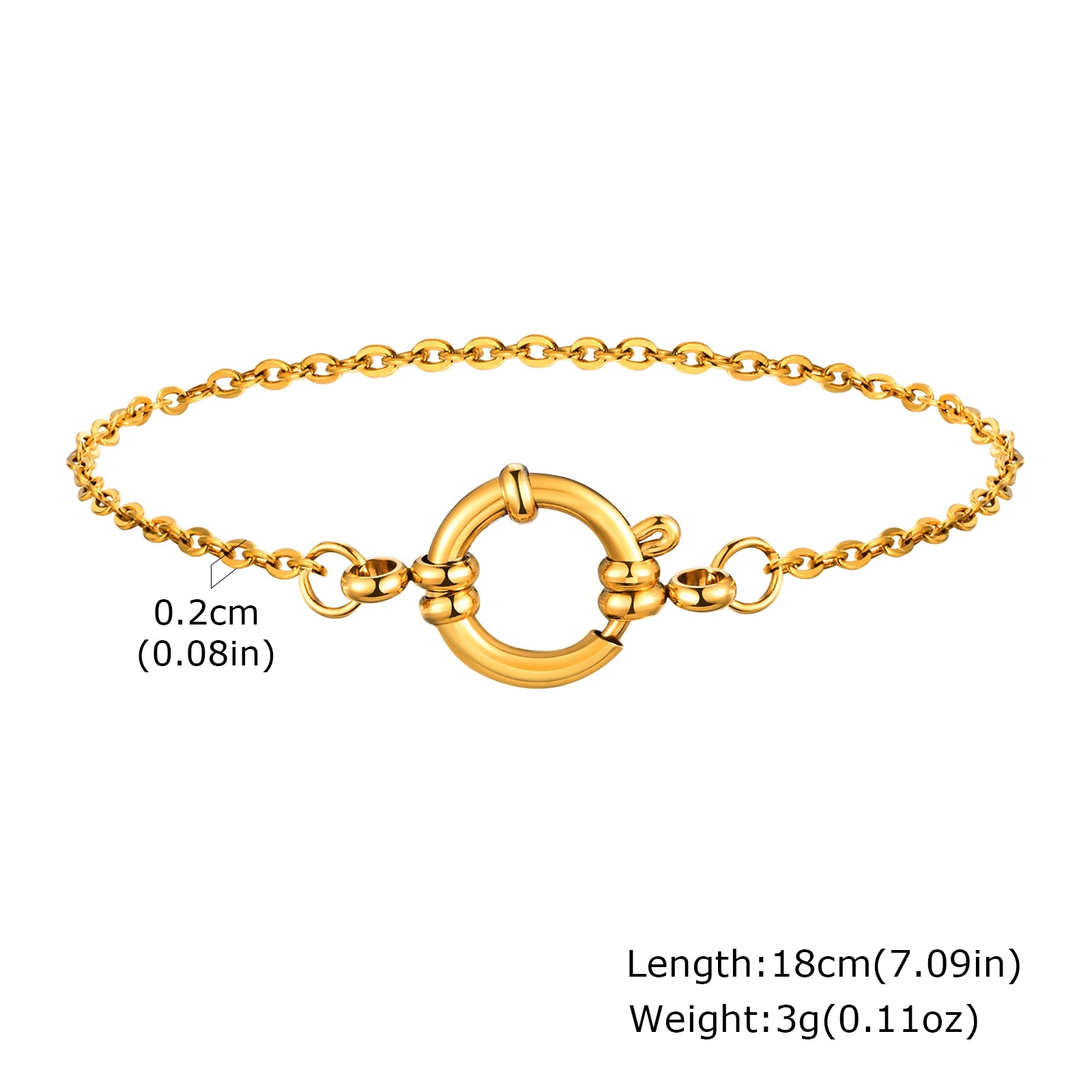 Vnox Square Chain Bracelet | Gold Stainless Steel Round Bubble Link Jewelry for Women lifestyle view